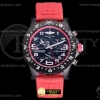 F 브라이틀링 인듀런스프로 블랙/레드다이얼 레드러버스트랩 Endurance Pro 44mm Red DLC/RU Black Swiss Qtz