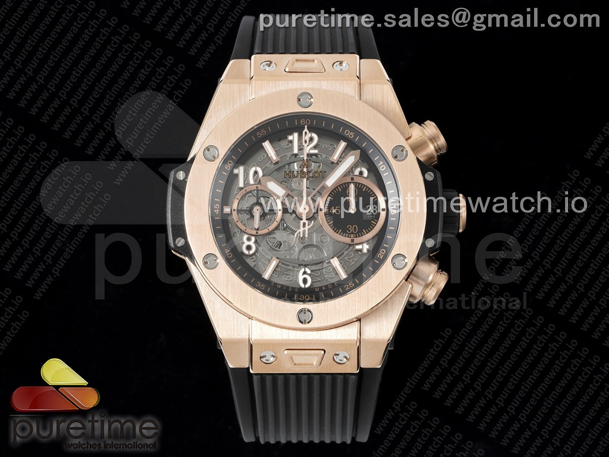 ZF 위블로 빅뱅 유니코 로즈골드 스켈레톤다이얼 블랙러버스트랩 Hublot Big Bang Unico RG ZF 1:1 Best Edition Skeleton Dial on Black Rubber Strap A1280