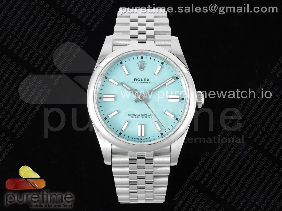 EWF 롤렉스 오이스터 퍼페츄얼41 티파니블루다이얼 쥬빌레브레이슬릿 Oyster Perpetual 41mm 124300 EWF Best Edition Tiffany Blue Dial on SS Jubilee Bracelet A3230