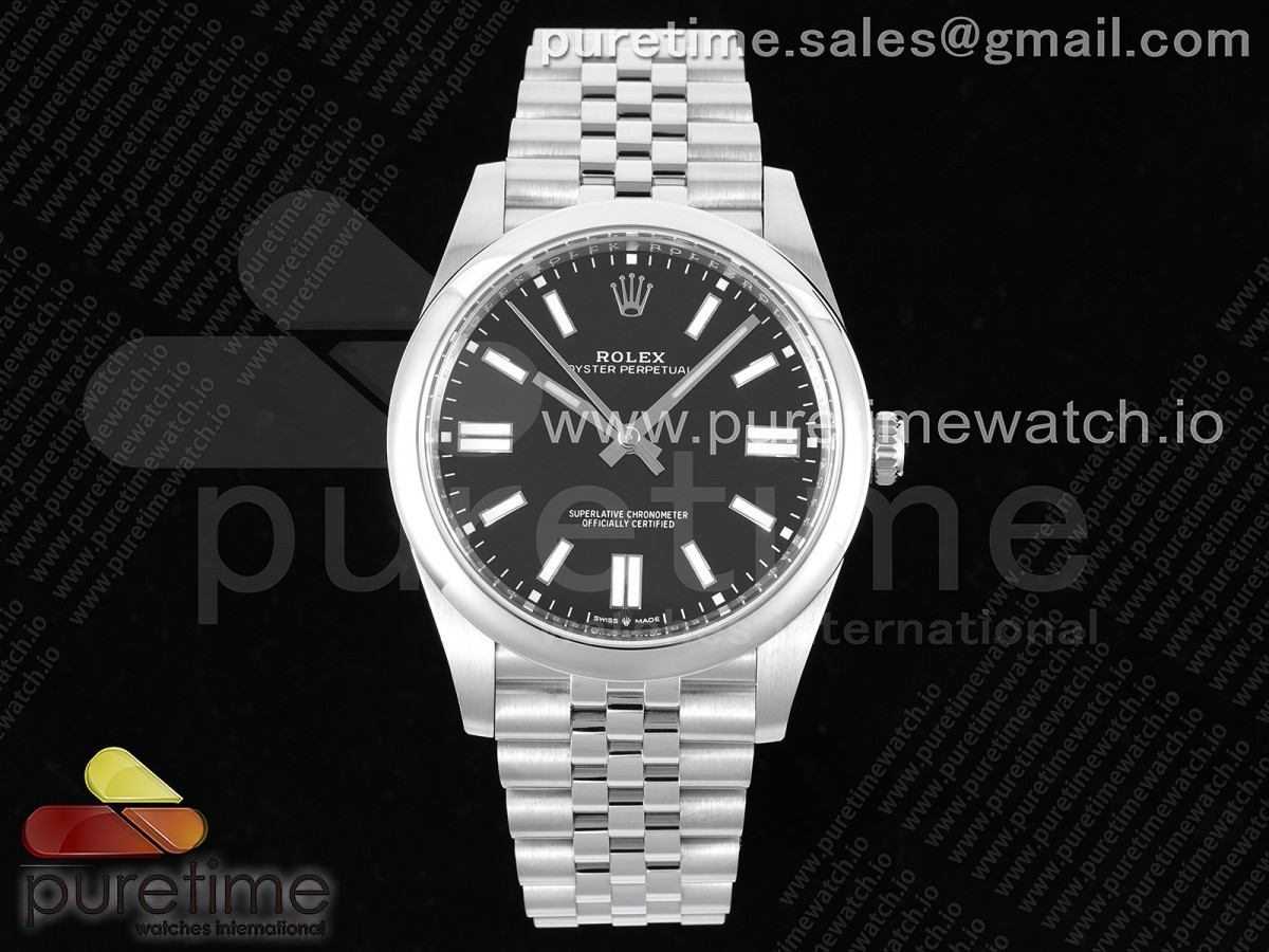 EWF 롤렉스 오이스터 퍼페츄얼41 블랙다이얼 쥬빌레브레이슬릿 Oyster Perpetual 41mm 124300 EWF Best Edition Black Dial on SS Jubilee Bracelet A3230