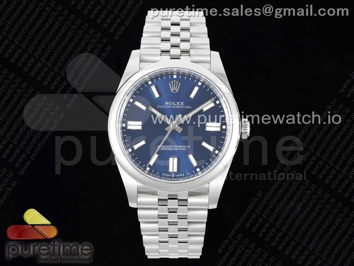 EWF 롤렉스 오이스터 퍼페츄얼41 블루다이얼 쥬빌레브레이슬릿 Oyster Perpetual 41mm 124300 EWF Best Edition Blue Dial on SS Jubilee Bracelet A3230