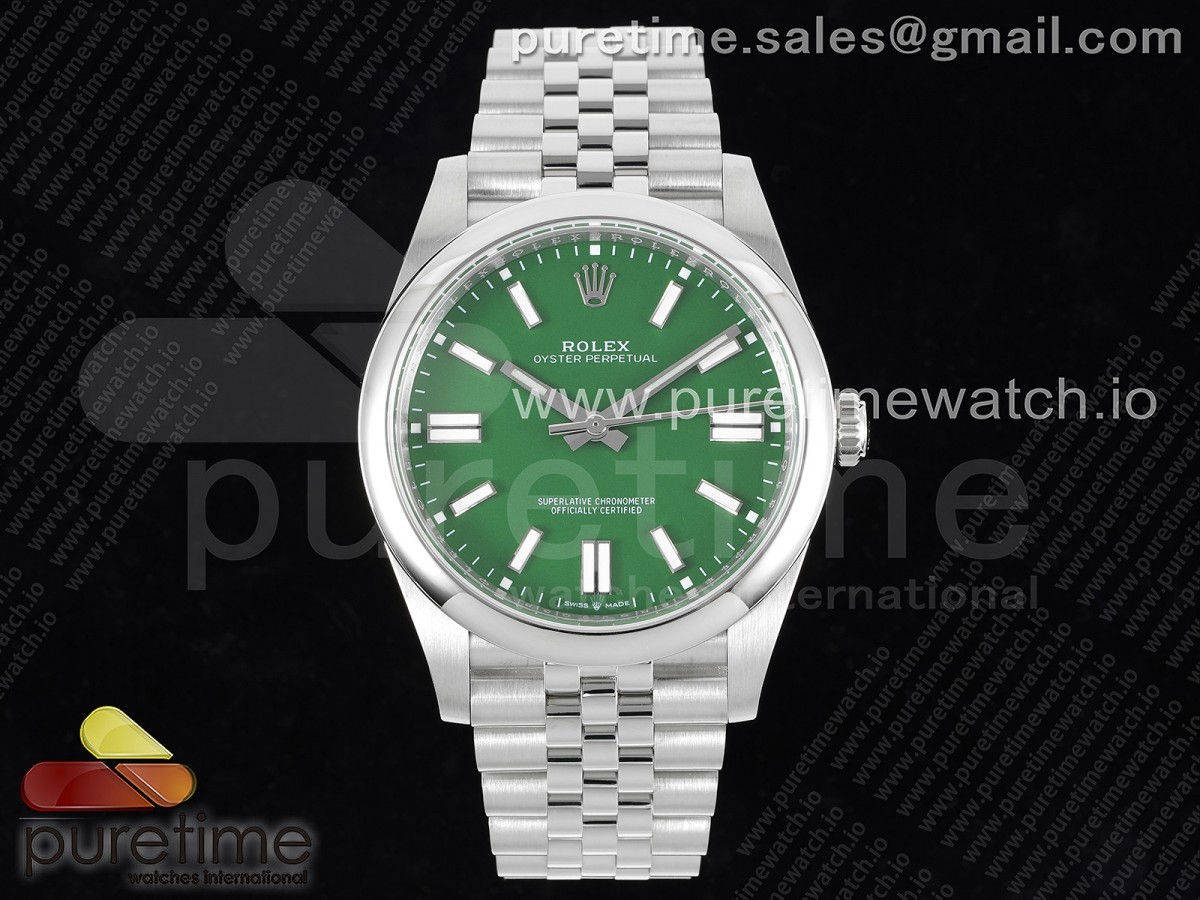 EWF 롤렉스 오이스터 퍼페츄얼41 그린다이얼 쥬빌레브레이슬릿 Oyster Perpetual 41mm 124300 EWF Best Edition Green Dial on SS Jubilee Bracelet A3230