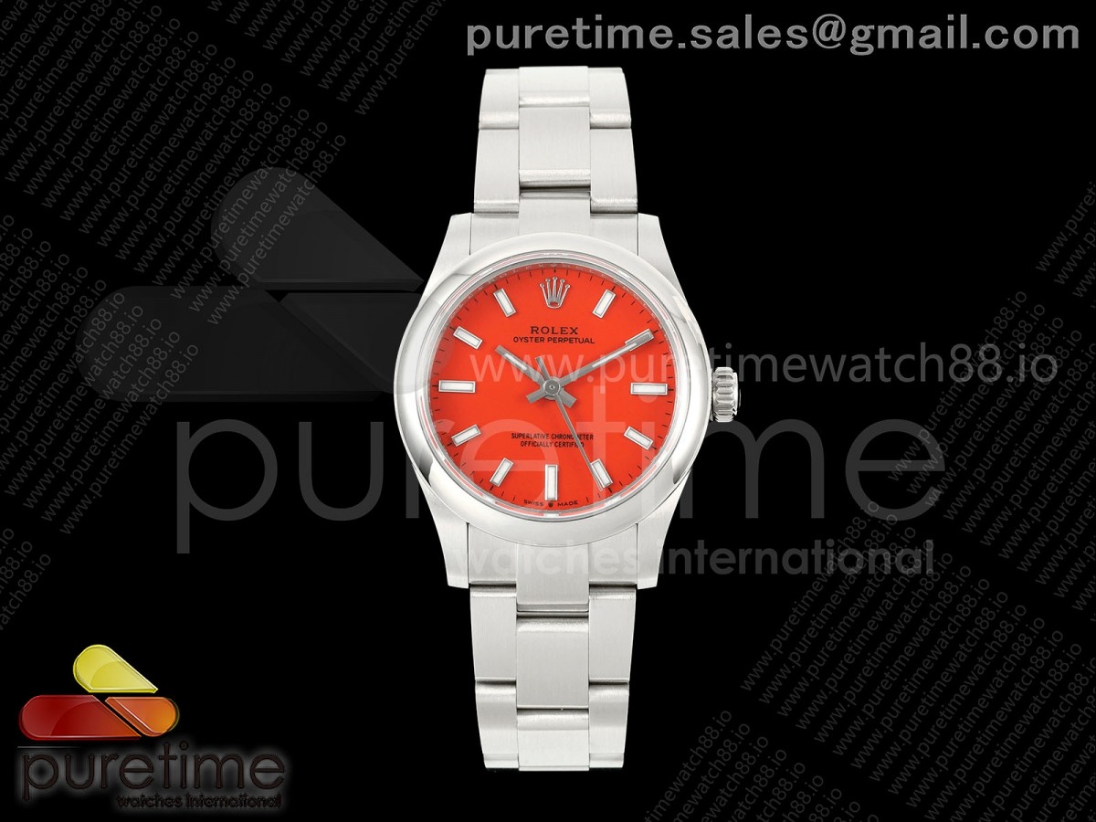 EWEF 롤렉스 오이스터 퍼페츄얼 31미리 레드다이얼 스틸브레이슬릿 Oyster Perpetual 31mm 277200 EWE Best Edition Red Dial on SS Bracelet A2232