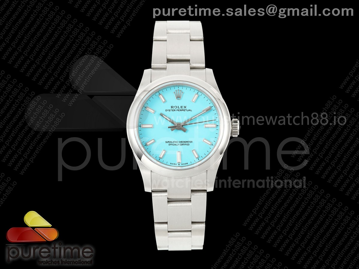 EWEF 롤렉스 오이스터 퍼페츄얼 31미리 티파니블루다이얼 스틸브레이슬릿 Oyster Perpetual 31mm 277200 EWE Best Edition Turquoise Dial on SS Bracelet A2232