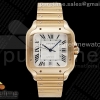 GF V2 까르띠에 산토스 라지 로즈골드 화이트다이얼 스틸브레이슬릿 Santos de Cartier 40mm RG GF 1:1 Best Edition White Dial on RG SmartLinks Bracelet MIYOTA 9015 V2 (Free Leather)