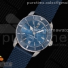 GF V2 브라이틀링 슈퍼오션 헤리티지 블루다이얼 블루러버스트랩 SuperOcean Heritage ii 42mm SS GF 1:1 Best Edition Blue Dial Blue Bezel on Blue Rubber Strap A2824 V2