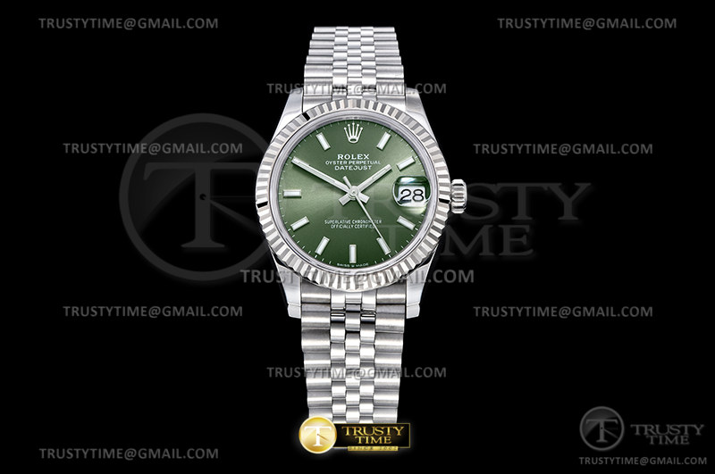 EWF 롤렉스 데이저스트31 레이디 그린다이얼 스틸브레이슬릿 EWF Factory Midsize 31mm DateJust DJ Midsize 31mm Jub Flt SS/SS Green/Stk EWF A2688