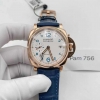 (당발) VSF 파네라이 루미노르두에 로즈골드 42미리 PAM756 화이트다이얼 블루가죽스트랩