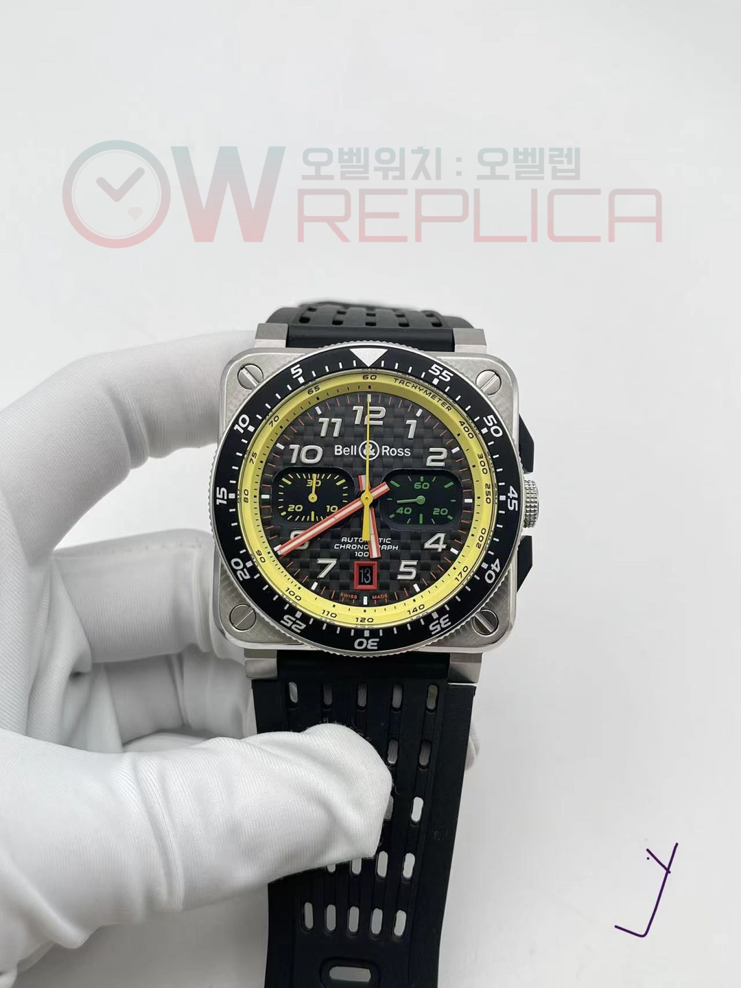 (당발) 벨앤로스 BR03-94 크로노 블랙다이얼 블랙러버스트랩 Bell Ross BR03-94 Chronograph