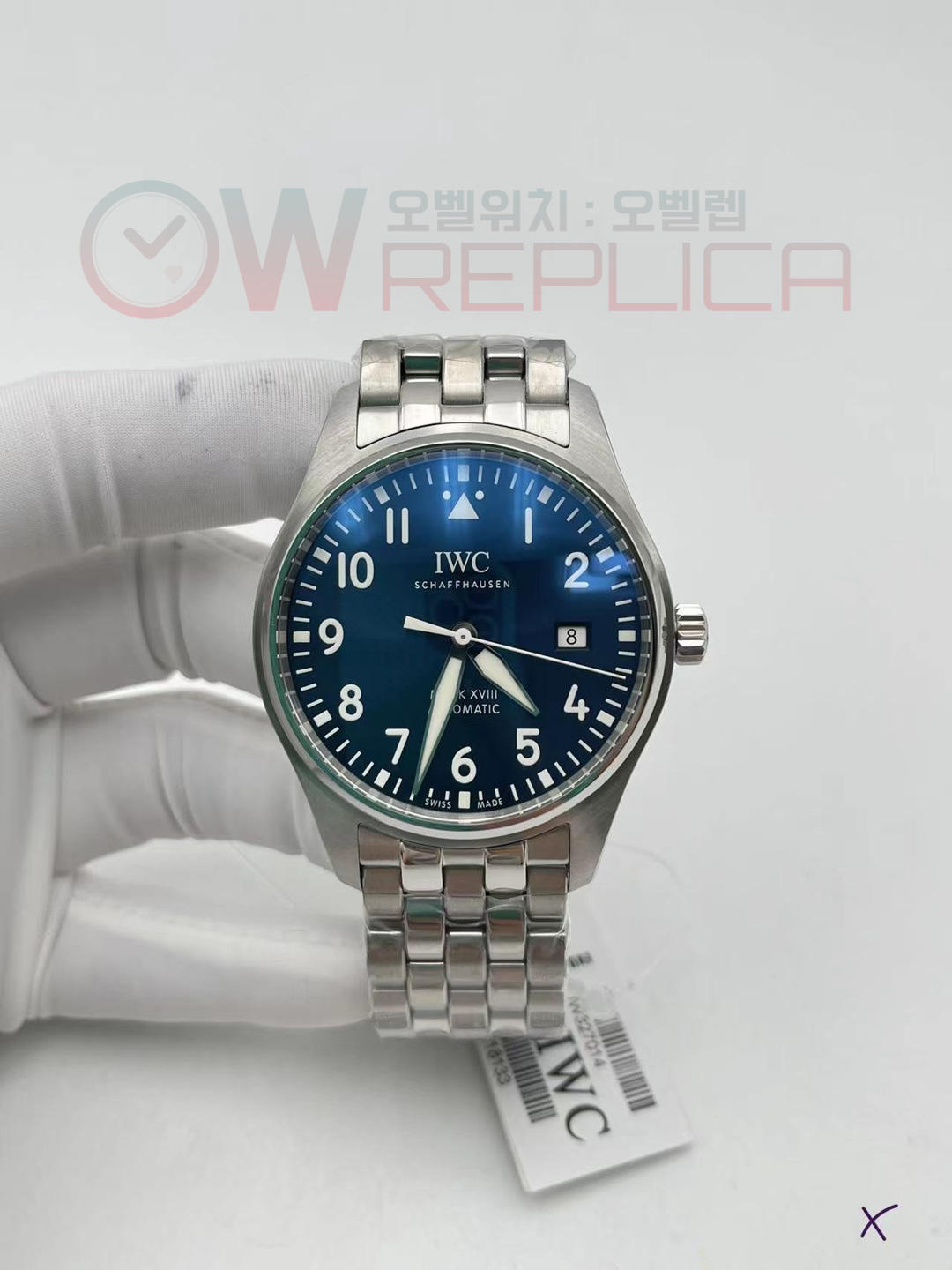 (#국내# 당발) V7F IWC 마크18 블루다이얼 스틸브레이슬릿 -카피무브-