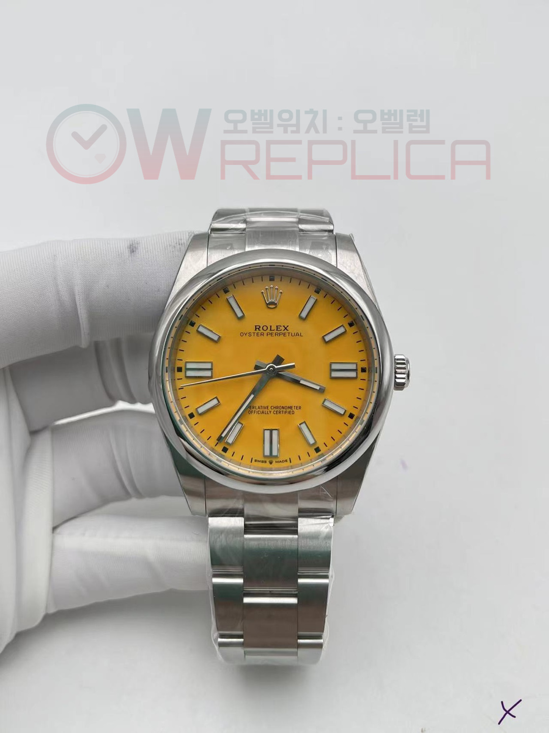 (#국내# 당발) EWF 롤렉스 오이스터 퍼페츄얼 41MM 옐로우다이얼 스틸브레이슬릿