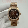 (#국내# 당발) QF 롤렉스 데이데이트36 텅스텐(Cu-W) 로즈골드 브라운텐포인트다이얼 스틸브레이슬릿