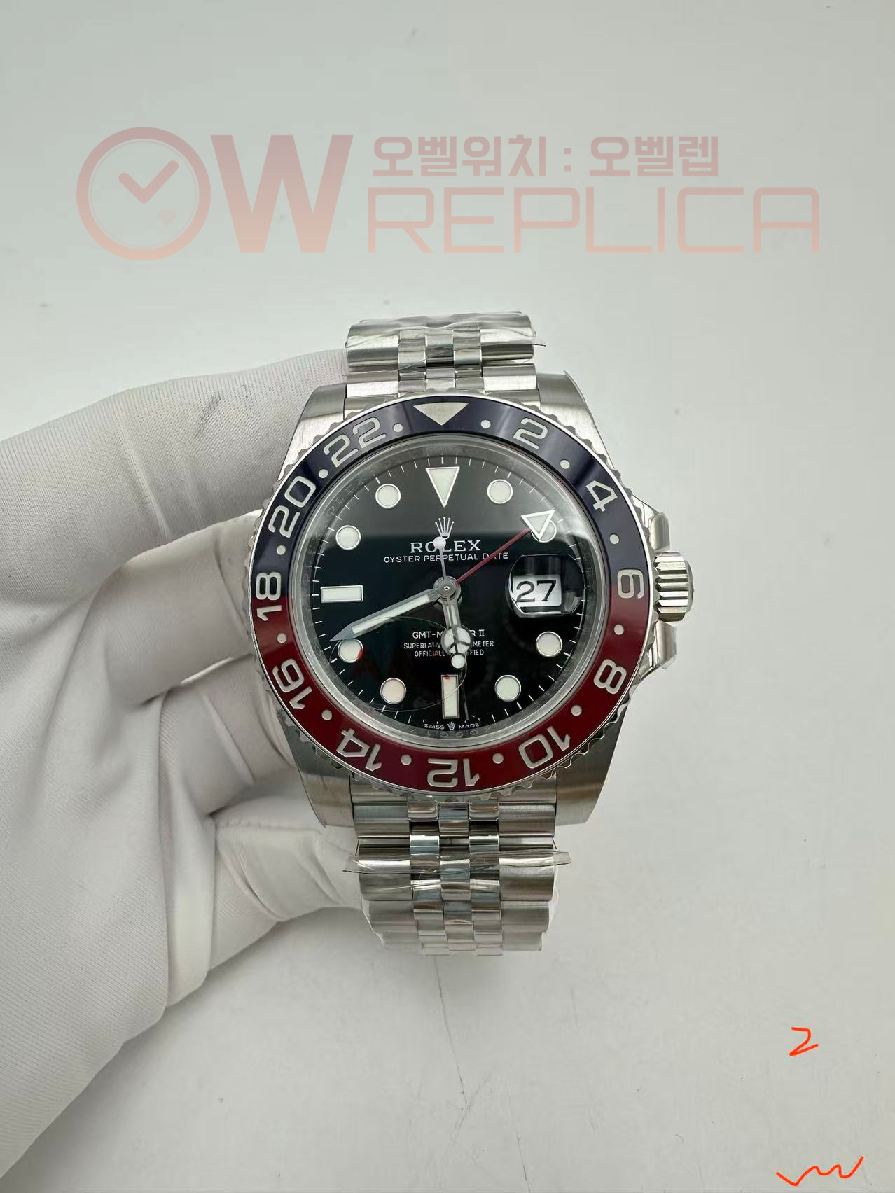 (#국내# 당발) VSF V3 롤렉스 지엠티마스터 블루/레드인서트 블랙다이얼 쥬벨레브레이슬릿 펩시