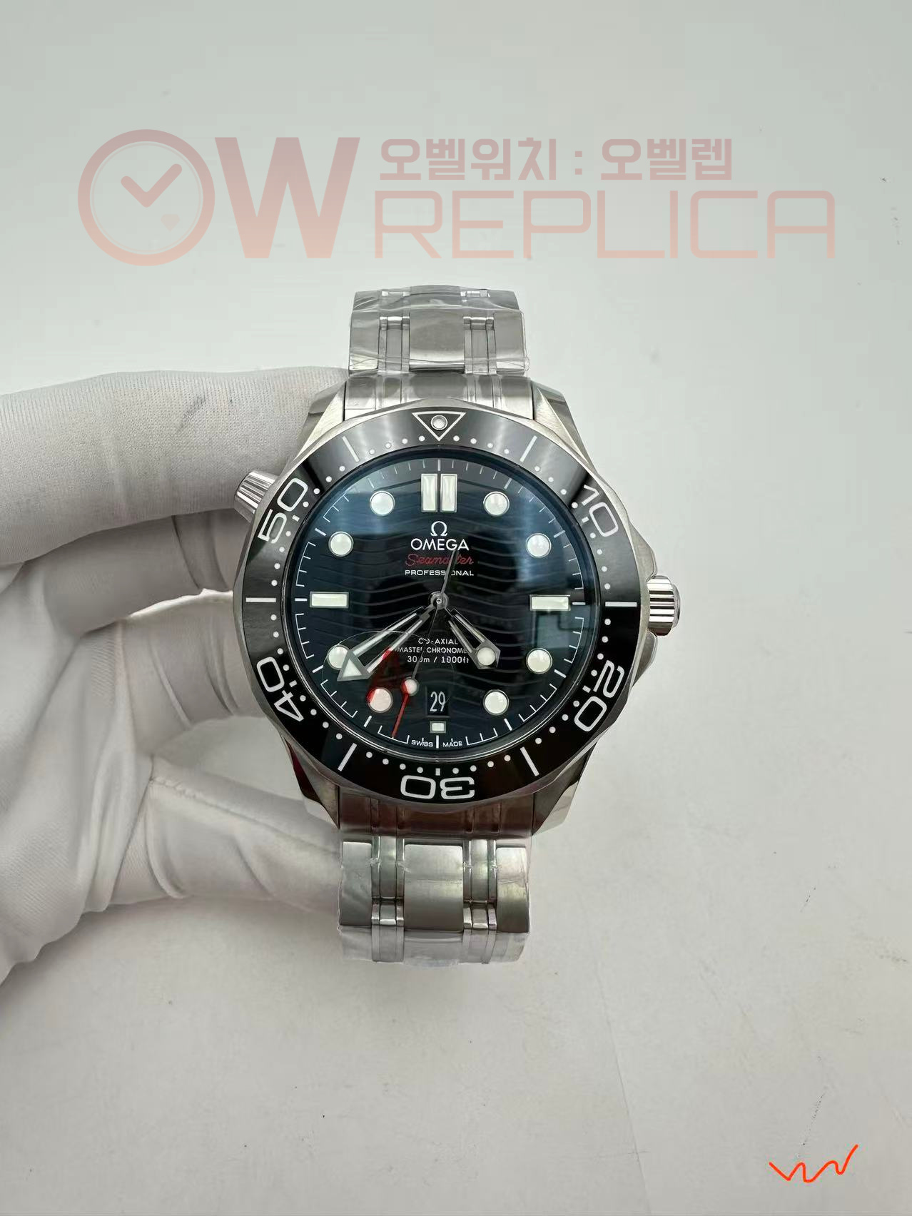 (#국내# 당발) VSF V4 오메가 씨마스터 다이버300 블랙다이얼 스틸브레이슬릿