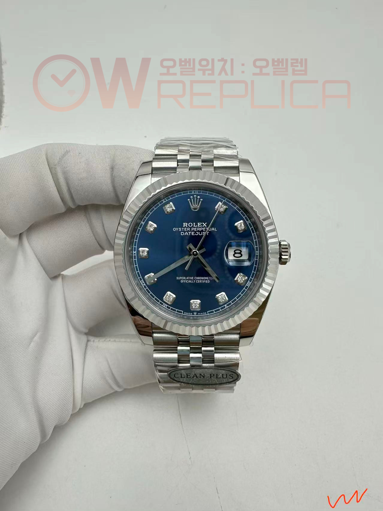 (#국내# 당발) CLEANF 클린공장 롤렉스 데이저스트41 블루텐포인트다이얼 스틸브레이슬릿