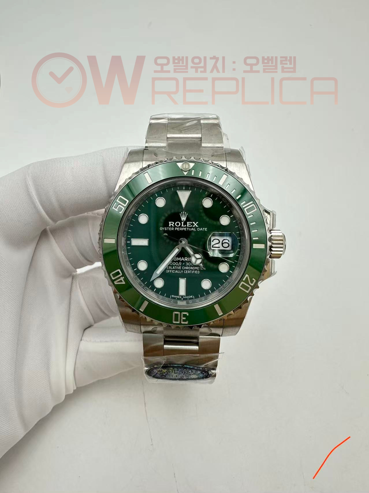 (#국내# 당발) 구.클린공장 V2 롤렉스 서브마리너 그린인서트 그린다이얼 스틸브레이슬릿 헐크
