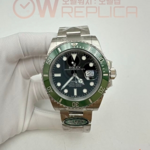 (#국내# 당발) 구.클린공장 롤렉스 신형 서브마리너 그린인서트 블랙다이얼 스틸브레이슬릿 스벅