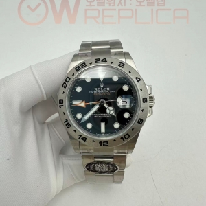 (#국내# 당발) 구. 클린공장 롤렉스 익스플로러2 42미리 블랙다이얼 스틸브레이슬릿