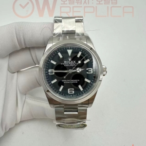 (#국내# 당발) 구. 클린공장 롤렉스 익스플로러 36미리 블랙다이얼 스틸브레이슬릿