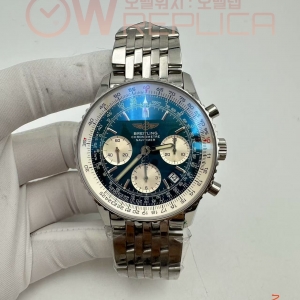 (당발) BPF 브라이틀링 구 네비타이머01 블루다이얼 스틸브레이슬릿