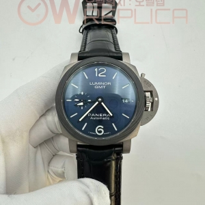 (#국내# 당발) VSF 파네라이 루미노르GMT 42미리 티타늄케이스 카본베젤 PAM1279 블루다이얼 블랙가죽스트랩