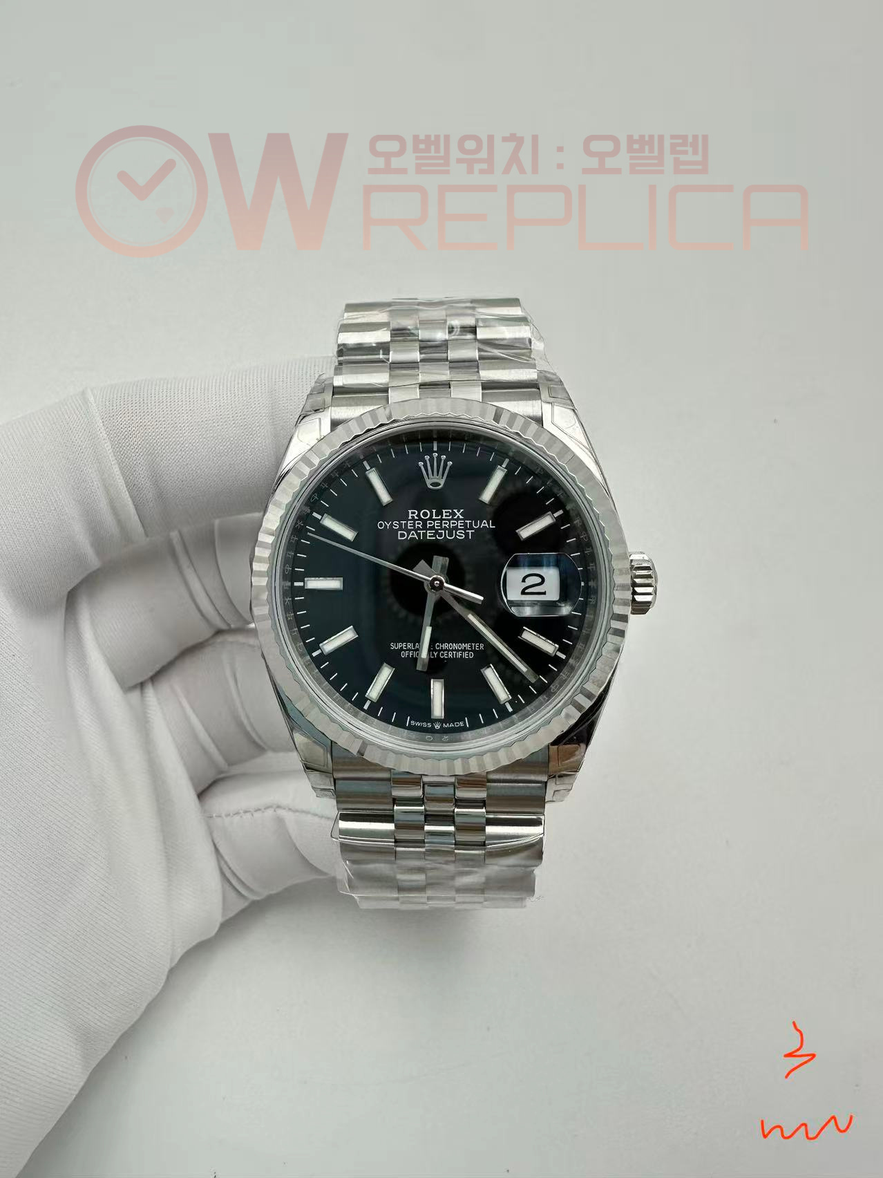 (#국내# 당발) VSF 롤렉스 데이저스트36 블랙다이얼 스틸브레이슬릿