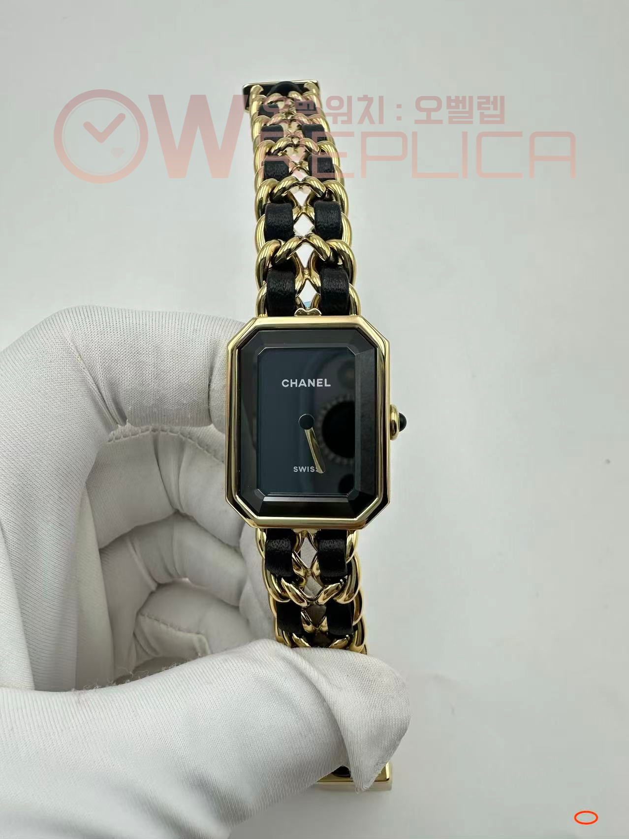 (#국내# 당발) BVF 샤넬 프리미에르 아이코닉체인 옐로우골드 블랙다이얼 체인브레이슬릿 S사이즈