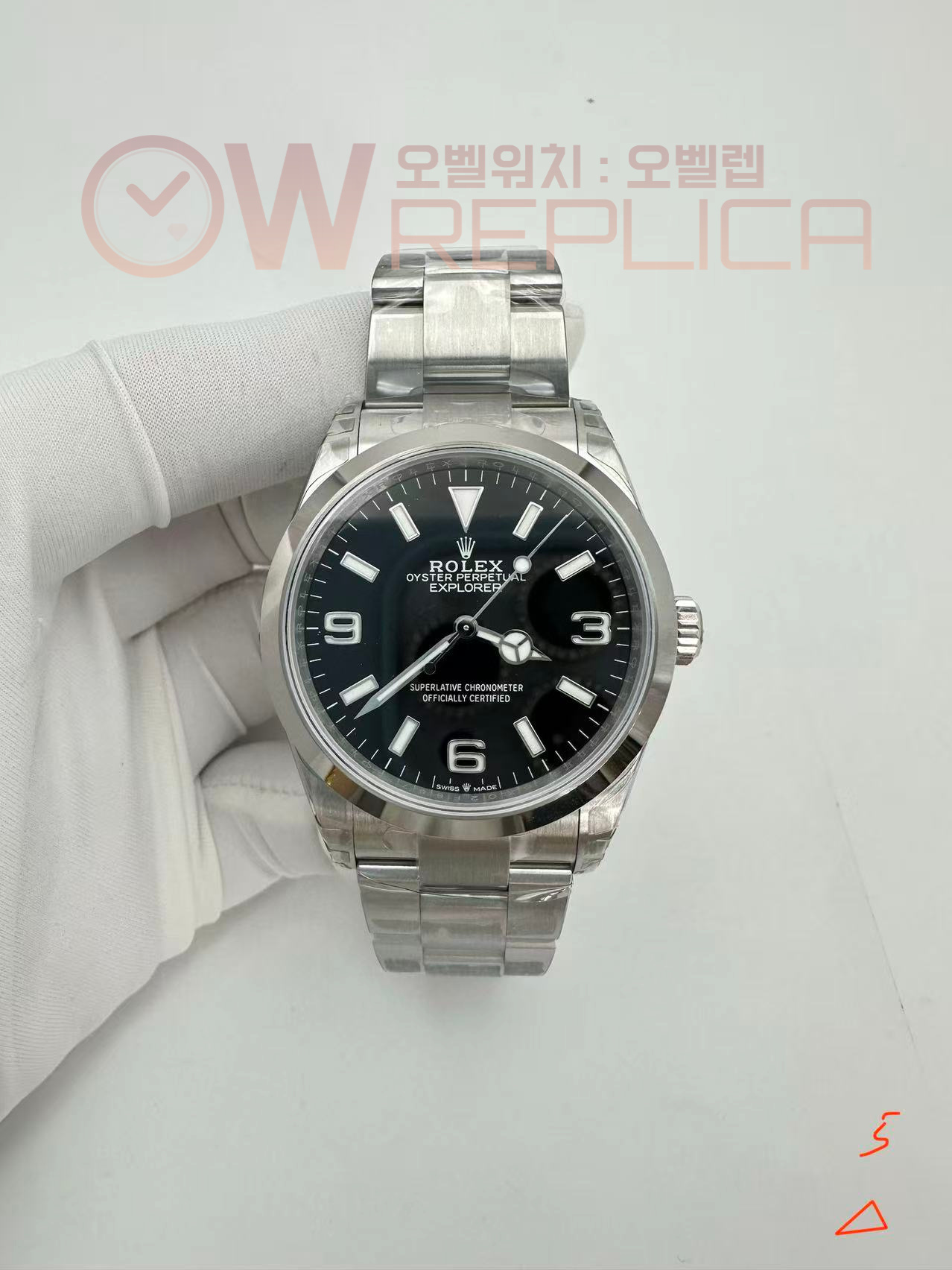 (#국내# 당발) VSF 롤렉스 익스플로러36 블랙다이얼 스틸브레이슬릿