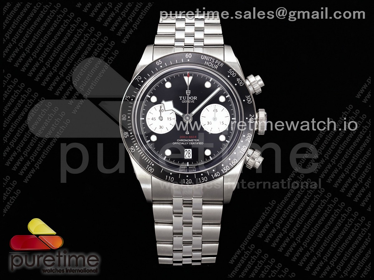 ZF 튜더 블랙베이 크로노 41미리 블랙다이얼 스틸브레이슬릿 Black Bay Chrono SS ZF 1:1 Best Edition Black/White Dial on SS Bracelet A7750
