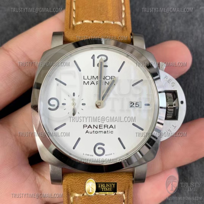 TTF 파네라이 루미노르 마리나 PAM1314 화이트다이얼 브라운가죽스트랩 PAM1314 Luminor Marina Auto 44mm SS/LE TTF A7750