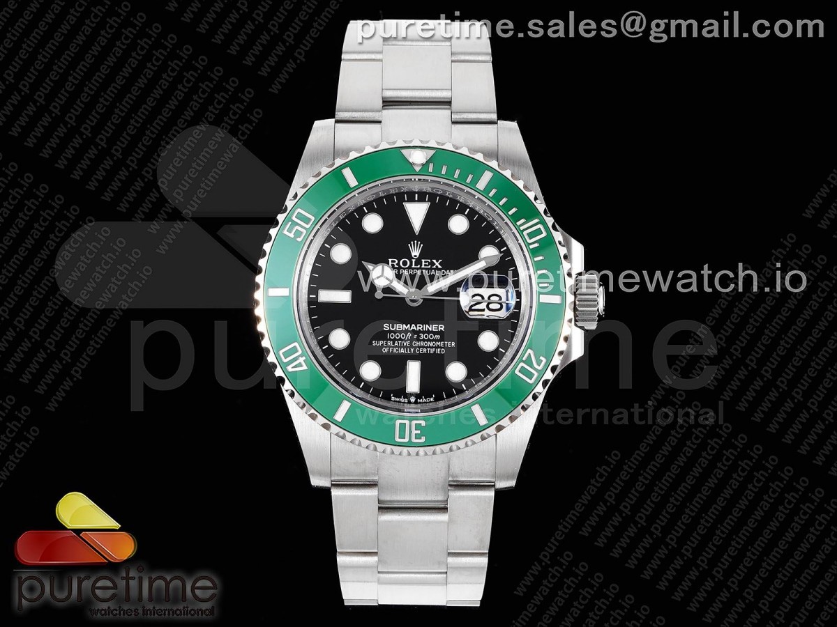 JVSF 롤렉스 신형 서브마리너 그린인서트 블랙다이얼 스틸브레이슬릿 Submariner 41mm 126610 LV Kermit 904L Steel JVSF 1:1 Best Edition A3235