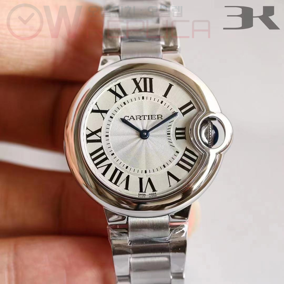 3KF 까르띠에 발롱블루 33미리 화이트다이얼 스틸브레이슬릿 Balon Bleu Ladies 33mm SS/SS Wht 3KF Swiss Qtz