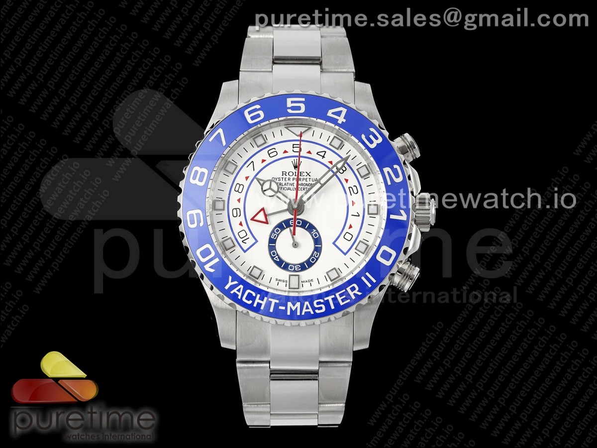 KF 롤렉스 요트마스터2 블루세라믹인서트 화이트다이얼 스틸브레이슬릿 YachtMaster II 116689 SS KF 1:1 Best Edition Blue Ceramic Bezel White Dial on SS Bracelet A7750