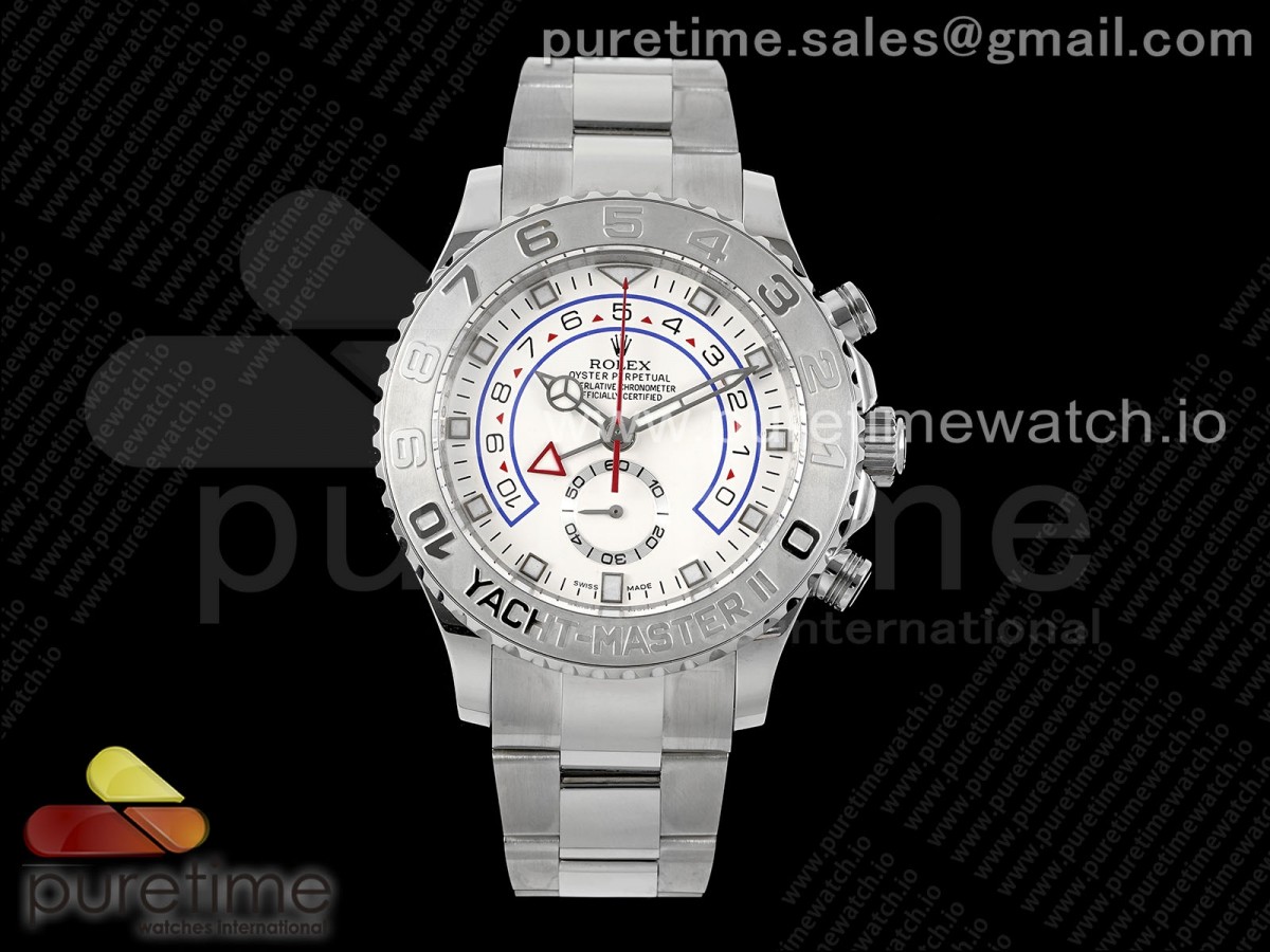 KF 롤렉스 요트마스터2 스틸인서트 화이트다이얼 스틸브레이슬릿 YachtMaster II 116689 SS KF 1:1 Best Edition White Dial SS Bezel on SS Bracelet A7750