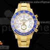 KF 롤렉스 요트마스터2 옐로우골드금통 블루세라믹인서트 화이트다이얼 스틸브레이슬릿 YachtMaster II 116688 YG KF 1:1 Best Edition White Dial on YG Bracelet A7750