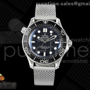 ORF 오메가 씨마스터 300M 다이버 블랙웨이브다이얼 메쉬브레이슬릿 Seamaster 300M Diver SS ORF 1:1 Best Edition Black Wave Dial on SS Mesh Bracelet OR8806 Super Clone