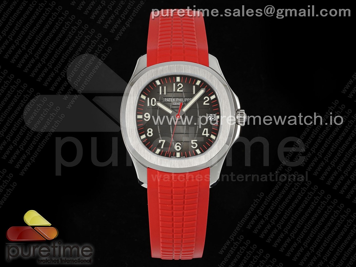 ZF V2 파텍필립 아쿠아넛 5167 그레이다이얼 레드러버스트랩 Aquanaut 5167A SS ZF 1:1 Best Edition Gray Dial on Red Rubber Strap 330CS V2