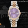 GMF 롤렉스 데이저스트36 로즈골드콤비 퍼플로만다이얼 스틸브레이슬릿 Datejust 36 SS/RG 904L Steel JDF 1:1 Best Edition Purple Dial Diamonds 6/9 Markers on SS/RG Bracelet VR3235
