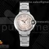 CHF 까르띠에 발롱블루33 핑크다이얼 스틸브레이슬릿  Ballon Bleu 33mm SS CHF 1:1 Best Edition Pink Texture Dial on SS Bracelet NH05A