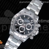 ARF V2 롤렉스 데이토나 블랙다이얼 스틸베젤 스틸브레이슬릿 Daytona 116520 ARF 1:1 Best Edition 904L SS Case and Bracelet Black Dial A4130 Super Clone V2