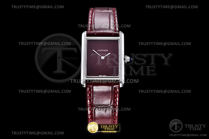 DRF 까르띠에 탱크 머스트 스몰 레드다이얼 레드가죽스트랩 Cartier Tank Must SS/LE Red Swiss Qtz