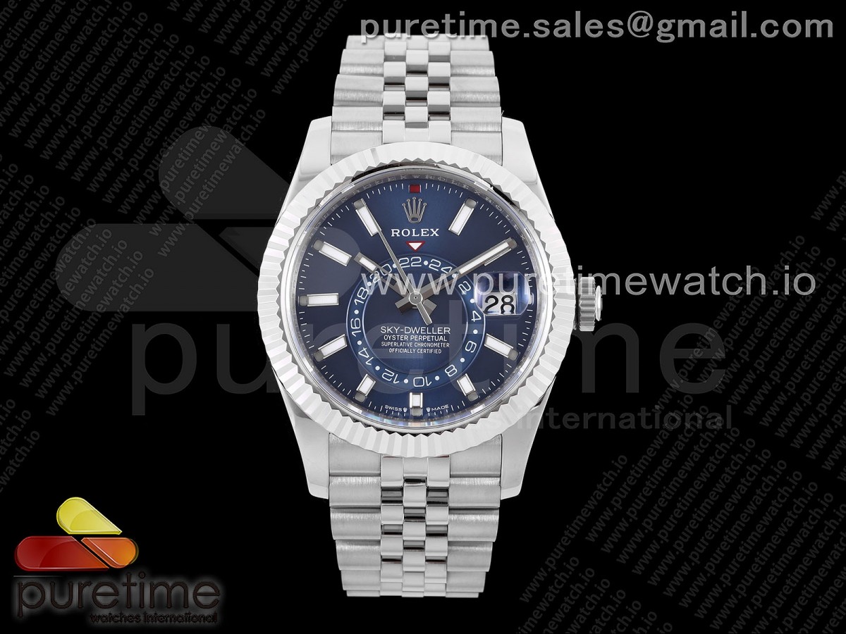 ZF 롤렉스 스카이드웰러 블루다이얼 쥬빌레브레이슬릿 Sky-Dweller 326934 904L SS ZF 1:1 Best Edition Blue Dial on SS Jubilee Bracelet A2824