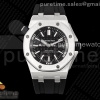 ZF V2 로얄오크 오프쇼어 다이버 15710 블랙다이얼 블랙러버스트랩 Royal Oak Offshore Diver 15710 ZF 1:1 Best Edition Black Dial on Black Rubber Strap SA3120 Super Clone V2