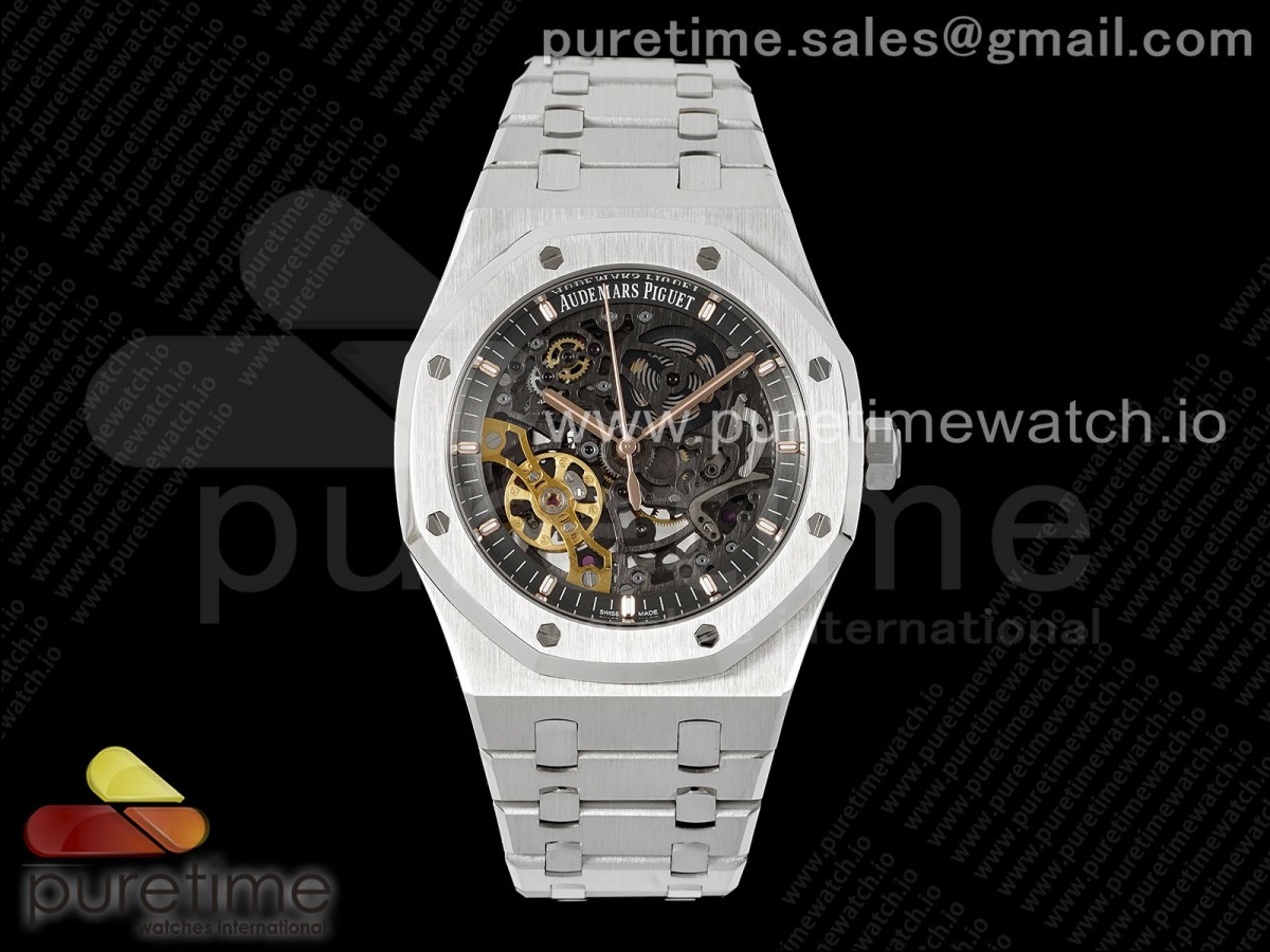 ZF 오데마피게 로얄오크 15407 스켈레톤다이얼 스틸브레이슬릿 Royal Oak 41mm Skeleton 15407 SS ZF 1:1 Best Edition Skeleton Dial on SS Bracelet A3132