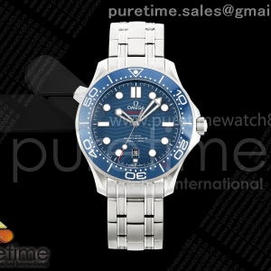 (NEW) VSF V4 오메가 씨마스터 다이버300 블루다이얼 스틸브레이슬릿 Seamaster Diver 300M VSF 1:1 Best Edition Blue Ceramic Blue Dial on SS Bracelet SA8800 Super Clone V4