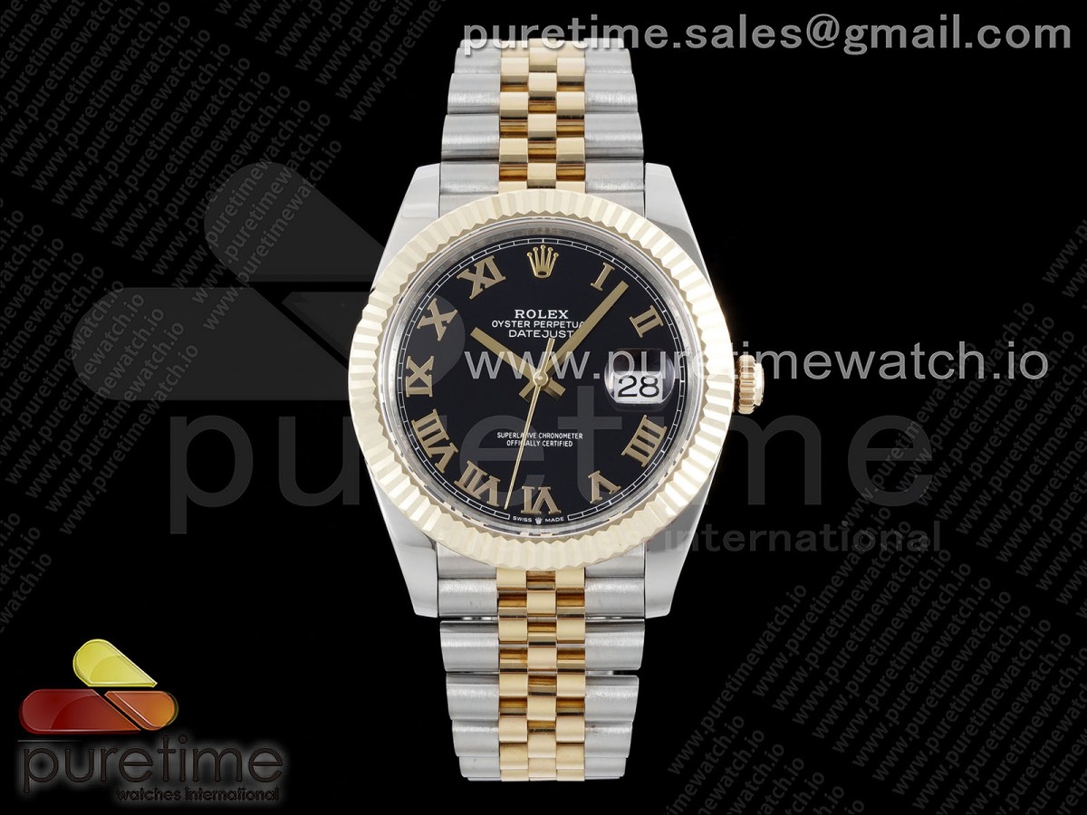 GMF V2 롤렉스 데이저스트41 옐로우골드 포금콤비 블랙로만다이얼 스틸브레이슬릿 DateJust 41 SS/YG 126333 JDF Gold Wrapped 904L Steel Black Dial Roman Markers on Jubilee Bracelet V2