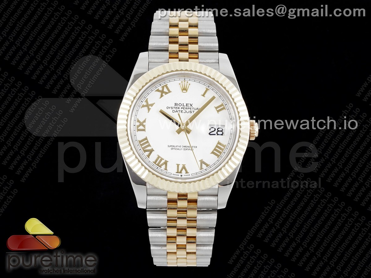 GMF V2 롤렉스 데이저스트41 옐로우골드 포금콤비 화이트로만다이얼 스틸브레이슬릿 DateJust 41 SS/YG 126333 JDF Gold Wrapped 904L Steel White Dial Roman Markers on Jubilee Bracelet V2