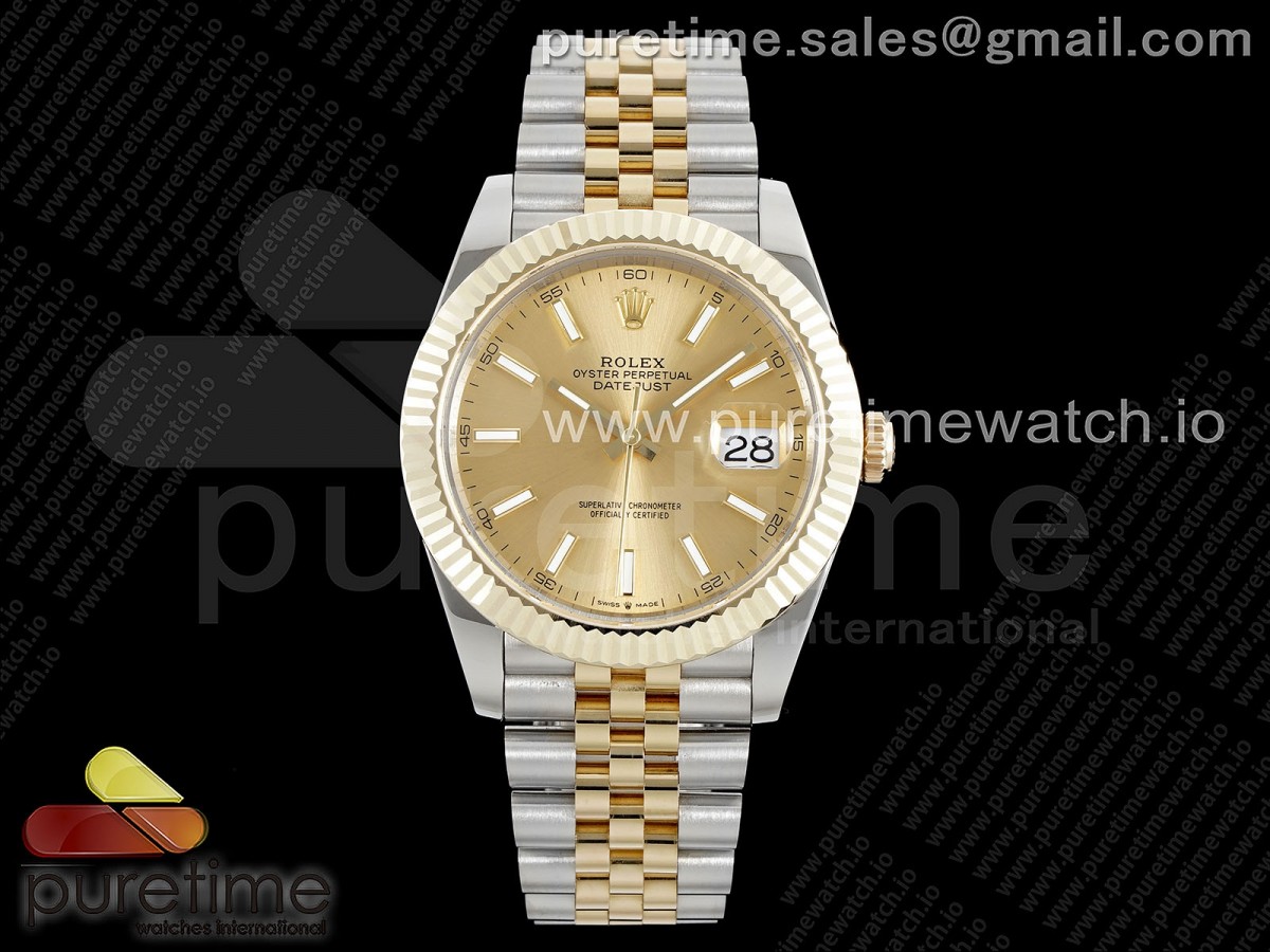 GMF V2 롤렉스 데이저스트41 옐로우골드 포금콤비 골드다이얼 스틸브레이슬릿 DateJust 41 SS/YG 126333 JDF Gold Wrapped 904L Steel YG Dial Stick Markers on Jubilee Bracelet V2