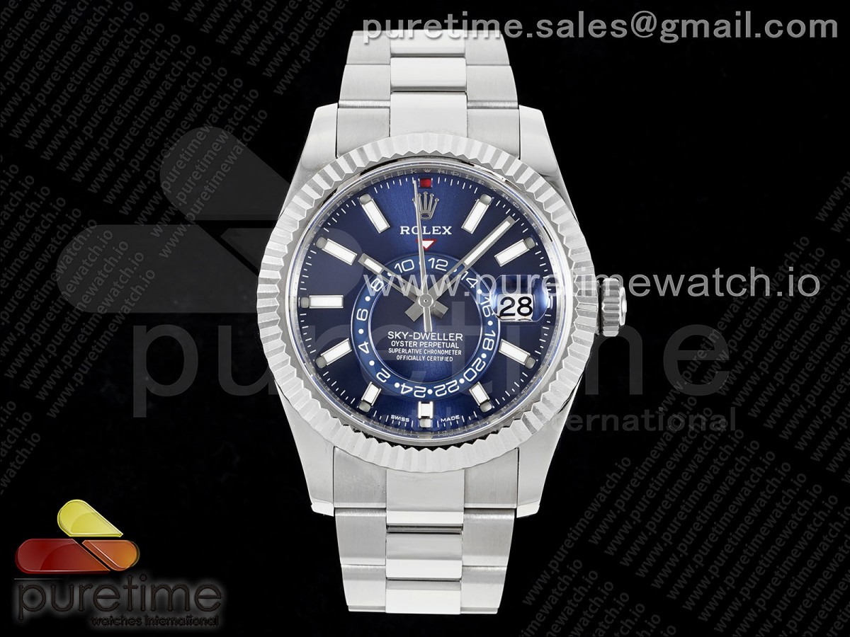 ZF 롤렉스 스카이드웰러 블루다이얼 스틸브레이슬릿 Sky-Dweller 326934 904L SS ZF 1:1 Best Edition Blue Dial on SS Bracelet A2824