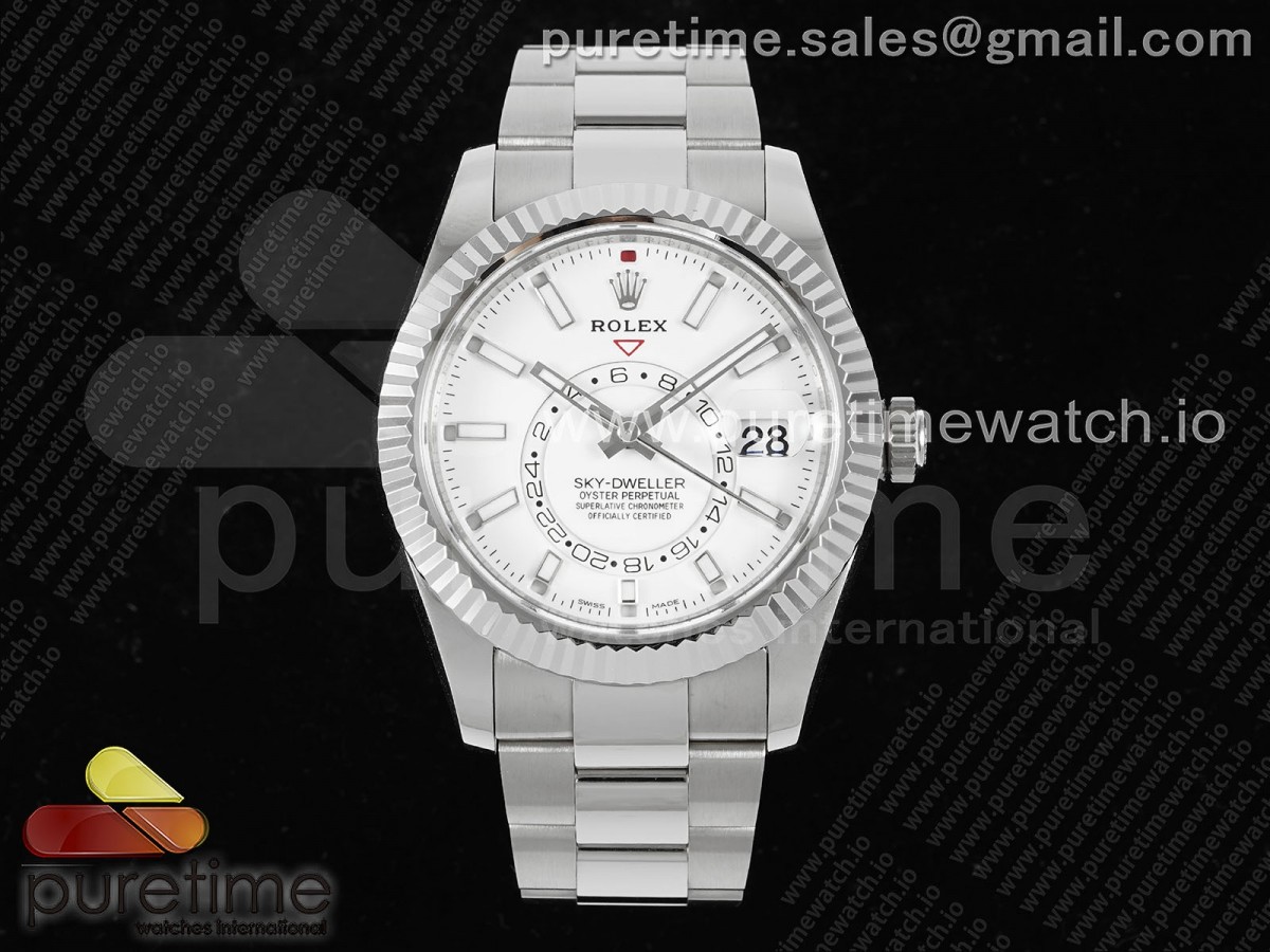 ZF 롤렉스 스카이드웰러 화이트다이얼 스틸브레이슬릿 Sky-Dweller 326934 904L SS ZF 1:1 Best Edition White Dial on SS Bracelet A2824